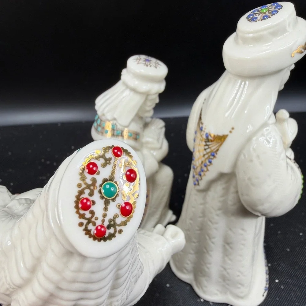 Lenox China‎ Jewels Three Kings Nativity Set Balthazar Gaspar Melchior 1994 NEW